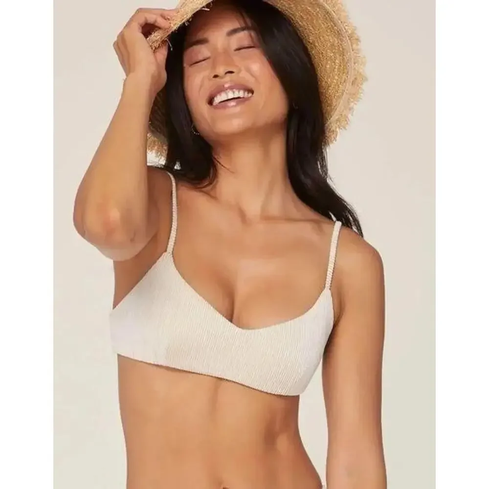 Andie Swim The Molokai Bikini Top White XL NWT